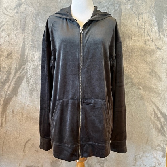 NWT LIVI Velour Activewear Athletic Workout Zip-Up Jacket Wmn’s Sz 14/16 - Picture 1 of 9